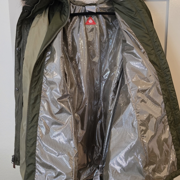 Columbia Womens XL Jacket Olive Interchange Waterproof Omni Heat 3 In 1 - Picture 3 of 5